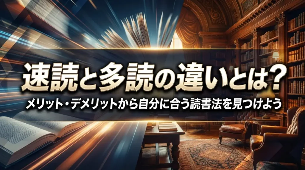 速読と多読の違いとは？メリット・デメリットから自分に合う読書法を見つけよう