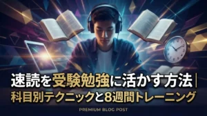 速読を受験勉強に活かす方法｜科目別テクニックと8週間トレーニング