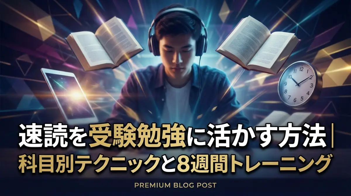 速読を受験勉強に活かす方法｜科目別テクニックと8週間トレーニング