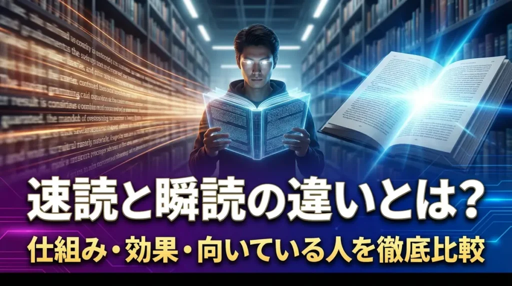 速読と瞬読の違いとは？仕組み・効果・向いている人を徹底比較