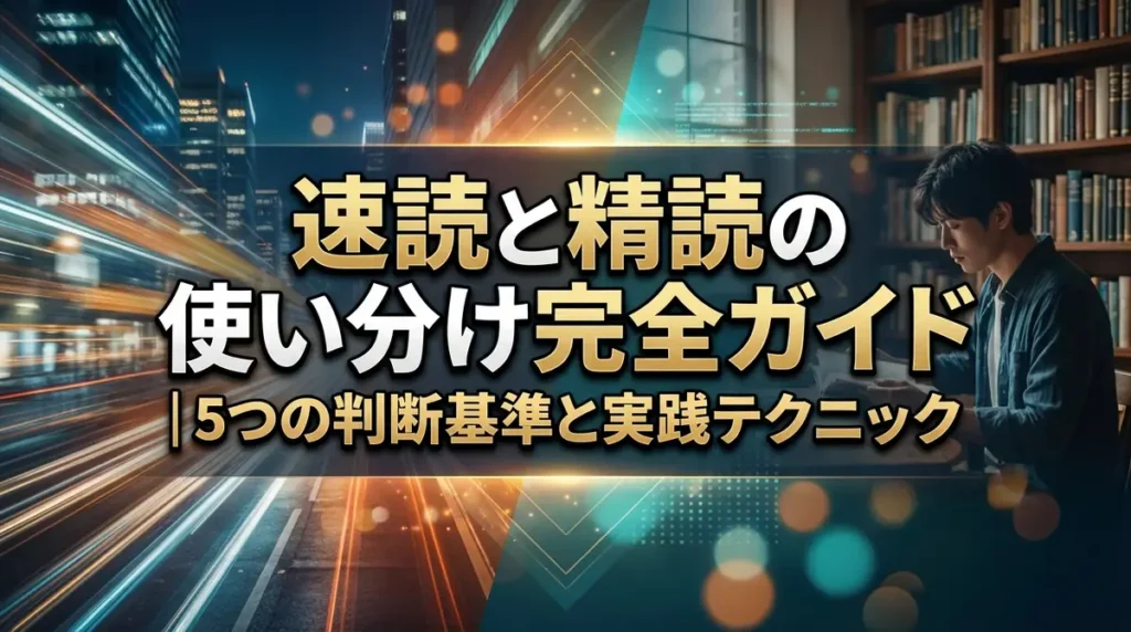 速読と精読の使い分け完全ガイド｜5つの判断基準と実践テクニック