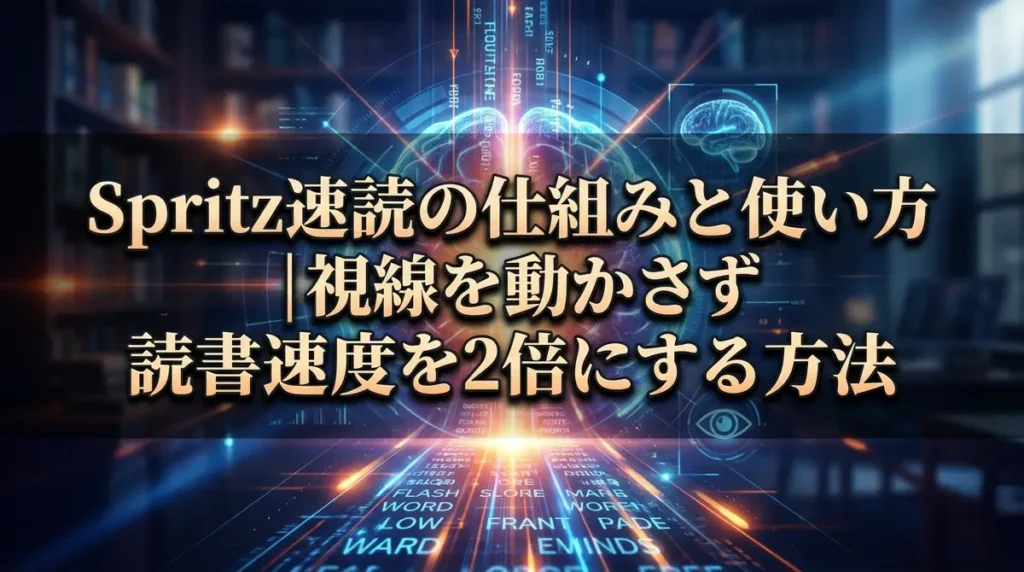 Spritz速読の仕組みと使い方｜視線を動かさず読書速度を2倍にする方法