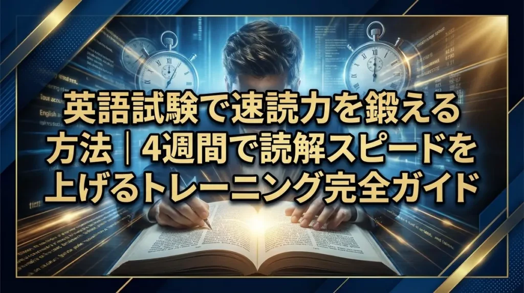 英語試験で速読力を鍛える方法｜4週間で読解スピードを上げるトレーニング完全ガイド