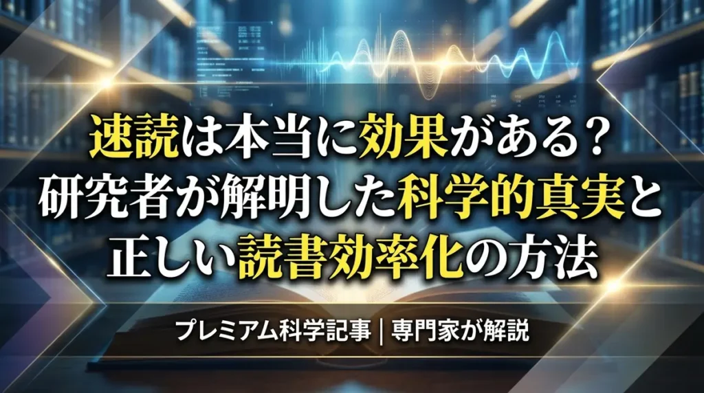 速読は本当に効果がある？研究者が解明した科学的真実と正しい読書効率化の方法