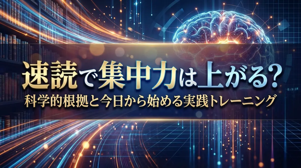速読で集中力は上がる？科学的根拠と今日から始める実践トレーニング