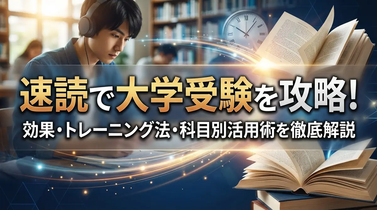 速読で大学受験を攻略！効果・トレーニング法・科目別活用術を徹底解説