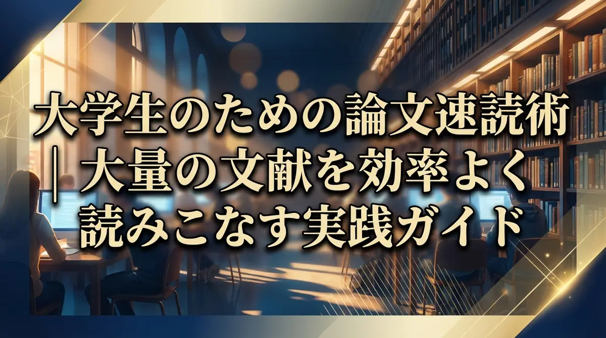 大学生のための論文速読術｜大量の文献を効率よく読みこなす実践ガイド