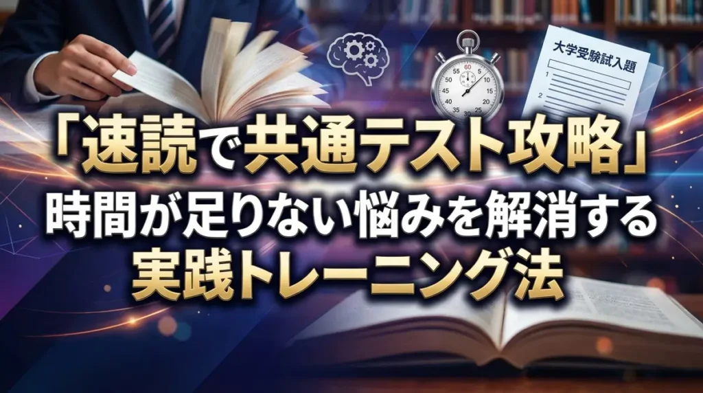 速読で共通テスト攻略｜時間が足りない悩みを解消する実践トレーニング法