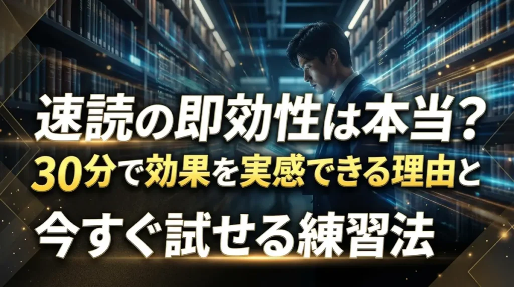 速読の即効性は本当？30分で効果を実感できる理由と今すぐ試せる練習法