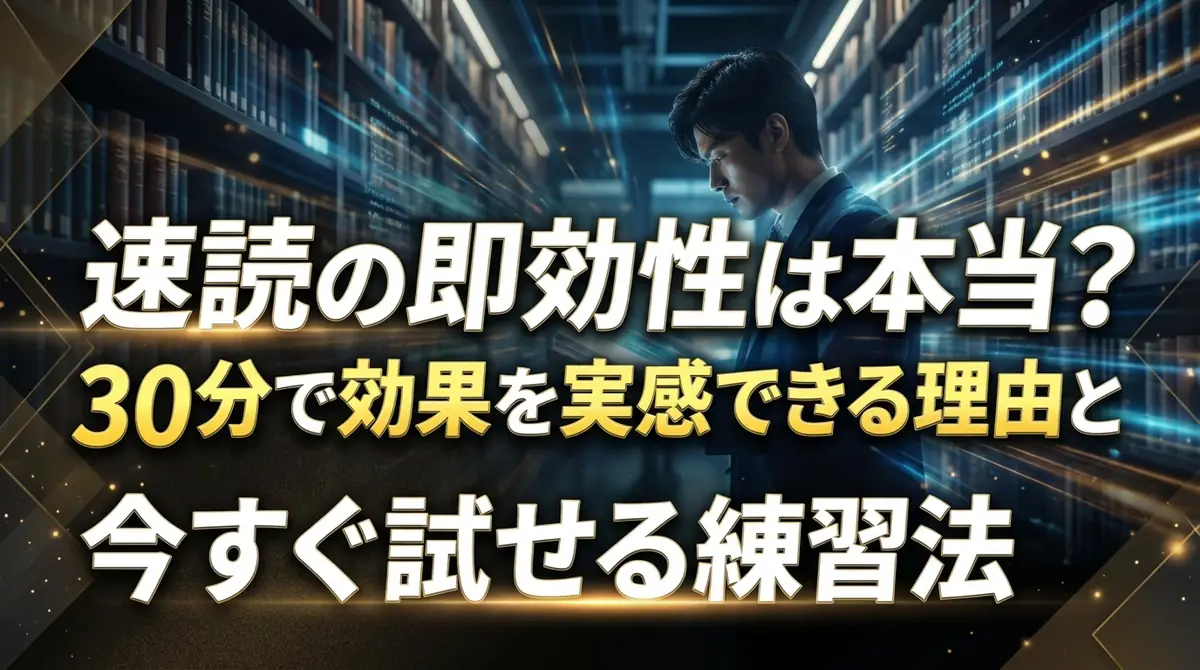 速読の即効性は本当？30分で効果を実感できる理由と今すぐ試せる練習法