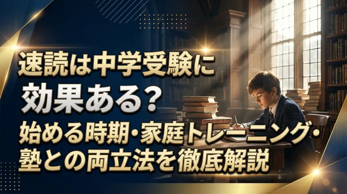 速読は中学受験に効果ある？始める時期・家庭トレーニング・塾との両立法を徹底解説