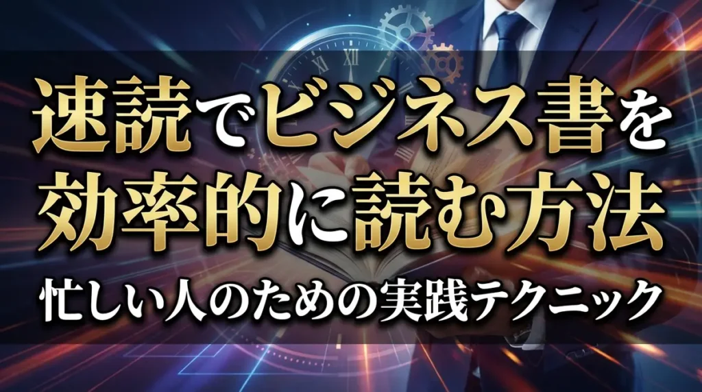 速読でビジネス書を効率的に読む方法｜忙しい人のための実践テクニック