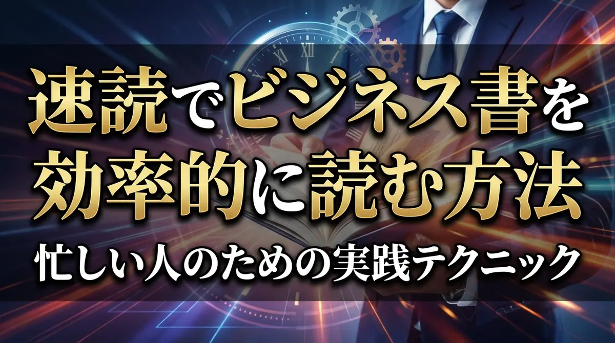 速読でビジネス書を効率的に読む方法｜忙しい人のための実践テクニック