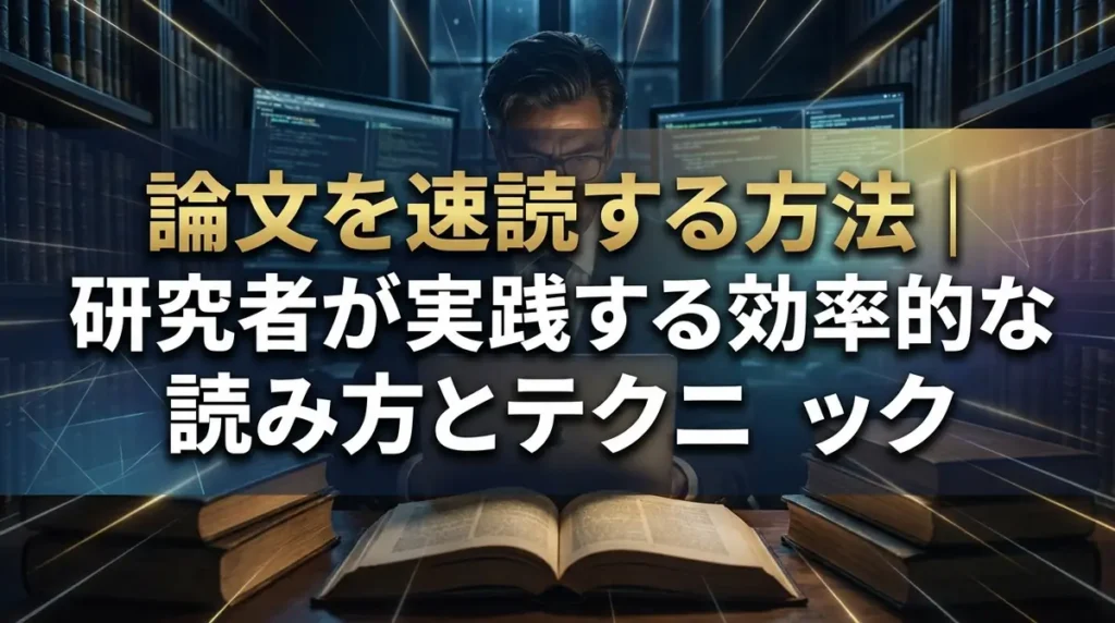 論文を速読する方法｜研究者が実践する効率的な読み方とテクニック