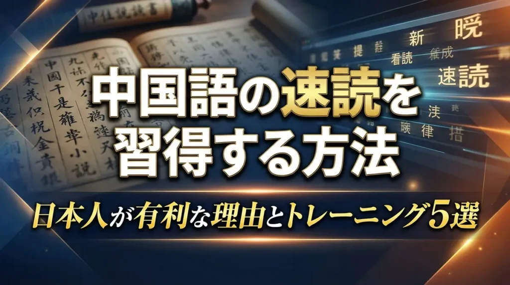 中国語の速読を習得する方法｜日本人が有利な理由とトレーニング5選