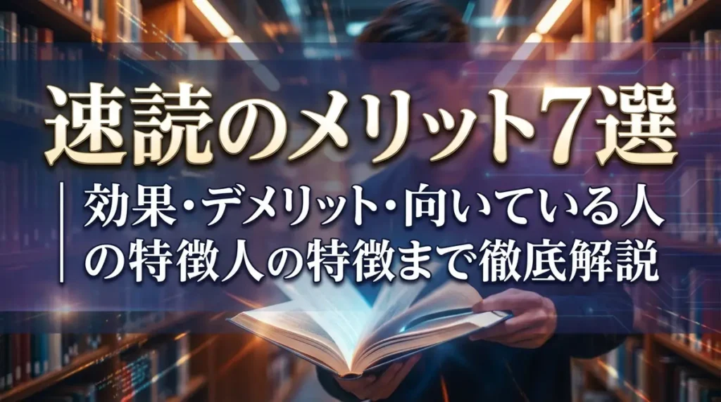 速読のメリット7選｜効果・デメリット・向いている人の特徴まで徹底解説