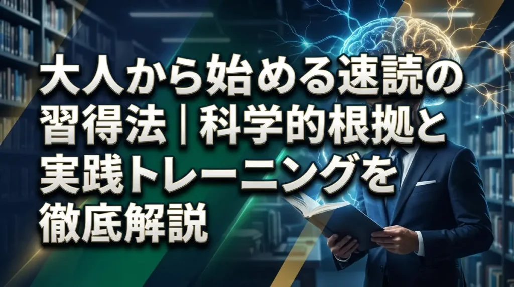 大人から始める速読の習得法｜科学的根拠と実践トレーニングを徹底解説