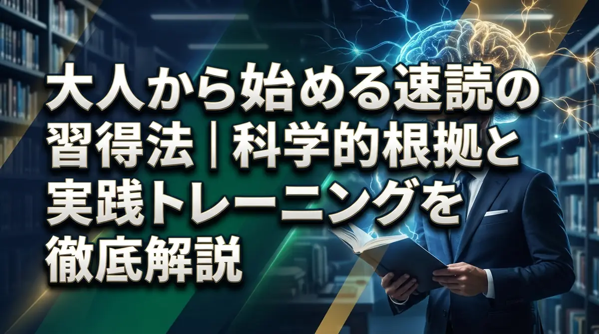 大人から始める速読の習得法｜科学的根拠と実践トレーニングを徹底解説