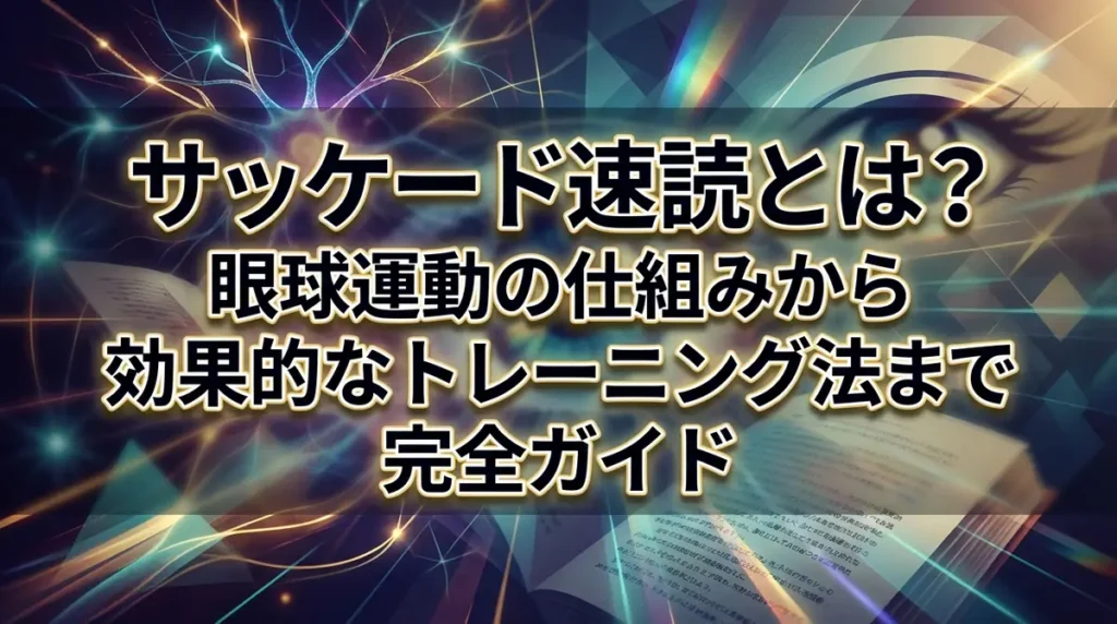 サッケード速読とは？眼球運動の仕組みから効果的なトレーニング法まで完全ガイド