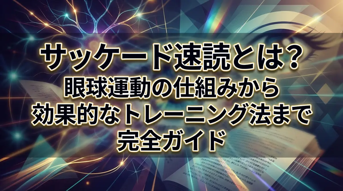 サッケード速読とは？眼球運動の仕組みから効果的なトレーニング法まで完全ガイド
