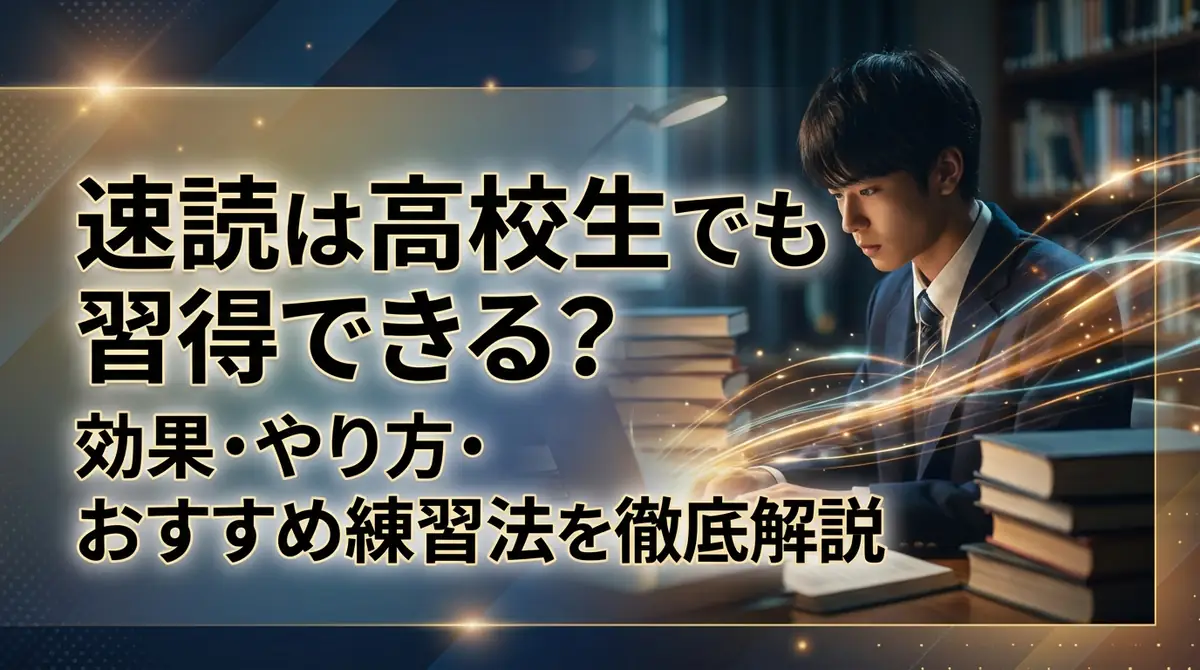 速読は高校生でも習得できる？効果・やり方・おすすめ練習法を徹底解説