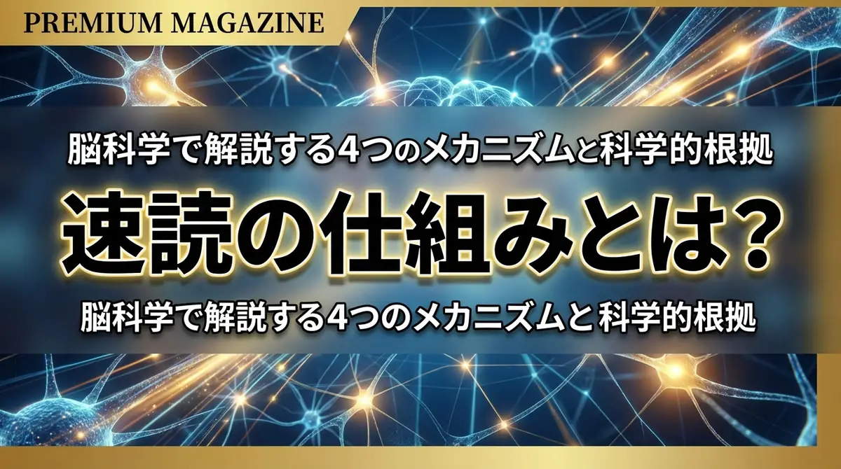 速読の仕組みとは？脳科学で解説する4つのメカニズムと科学的根拠