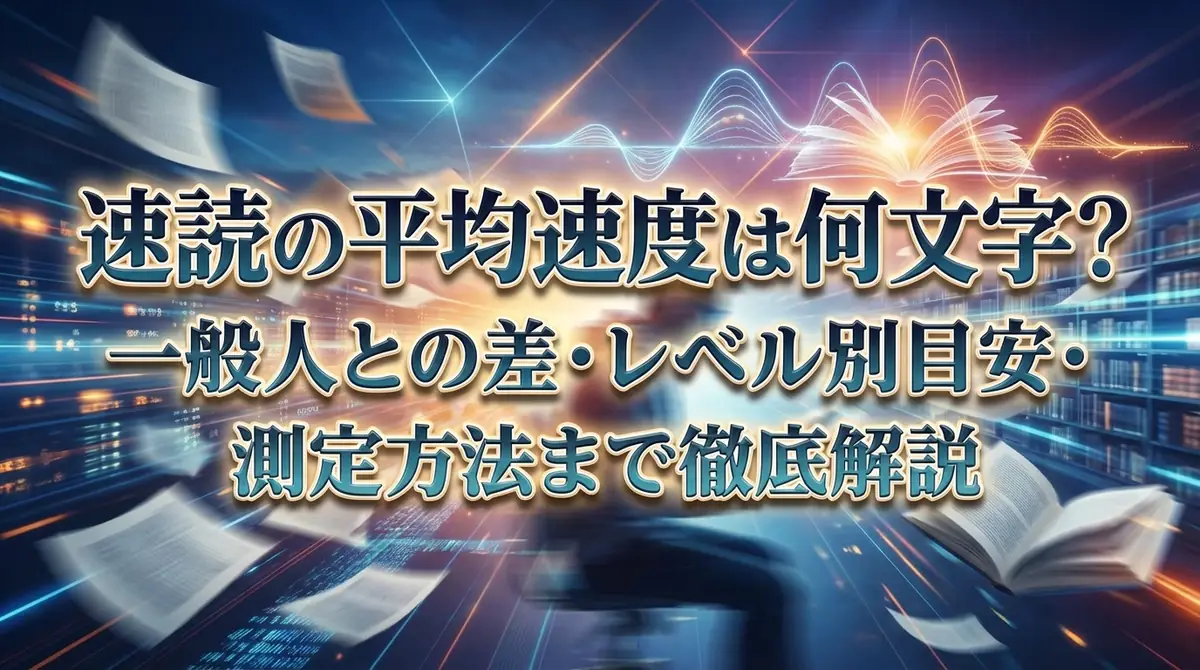 速読の平均速度は何文字？一般人との差・レベル別目安・測定方法まで徹底解説