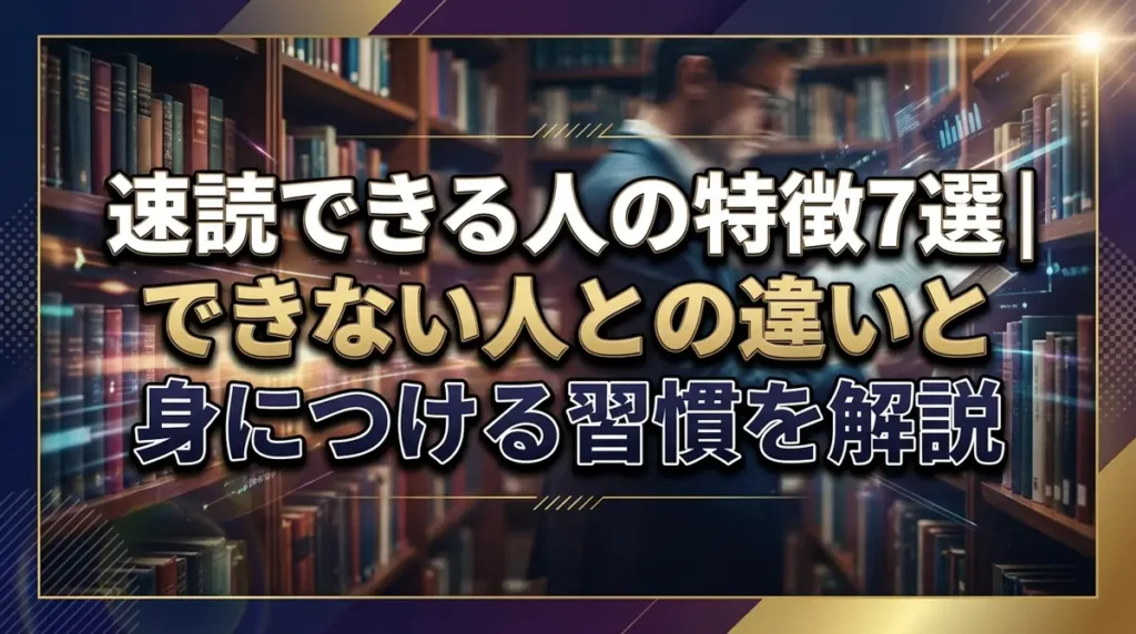 速読できる人の特徴7選｜できない人との違いと身につける習慣を解説