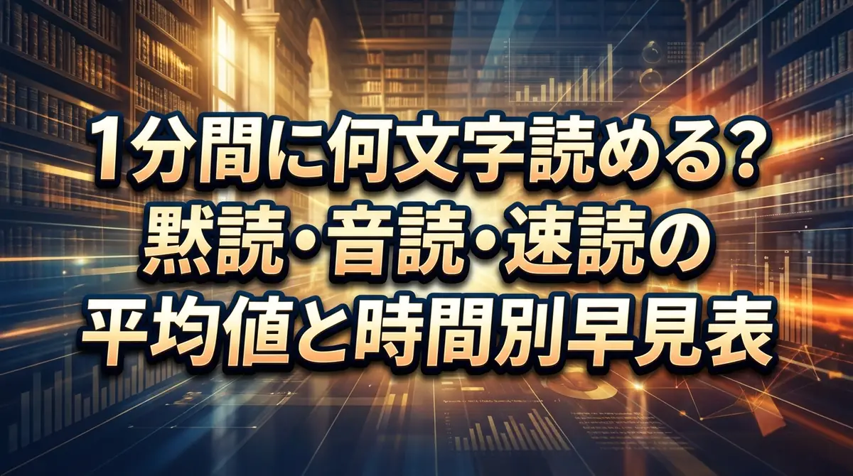1分間に何文字読める？黙読・音読・速読の平均値と時間別早見表