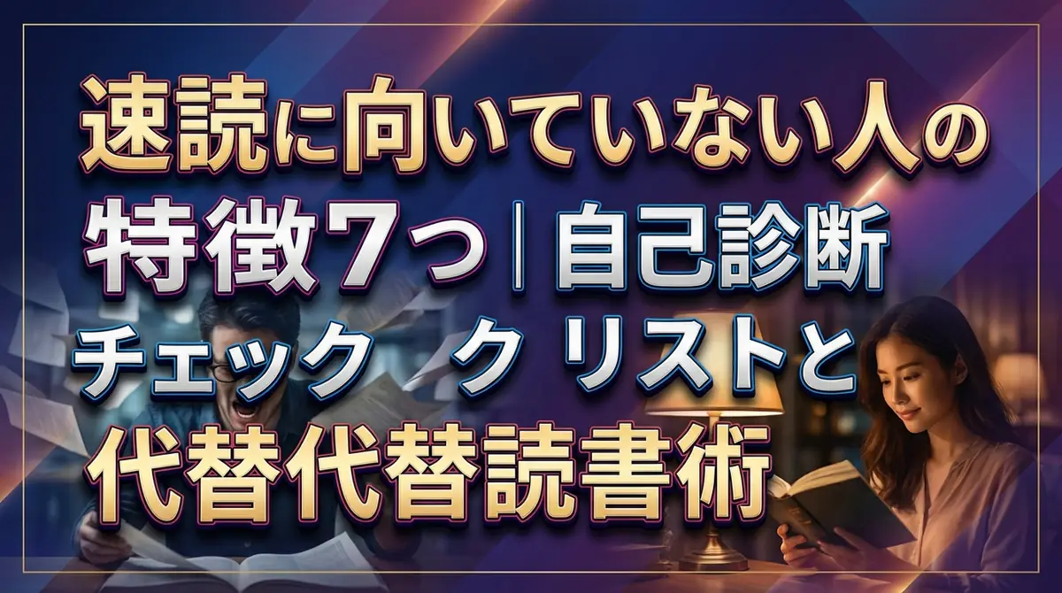 速読に向いていない人の特徴7つ｜自己診断チェックリストと代替読書術