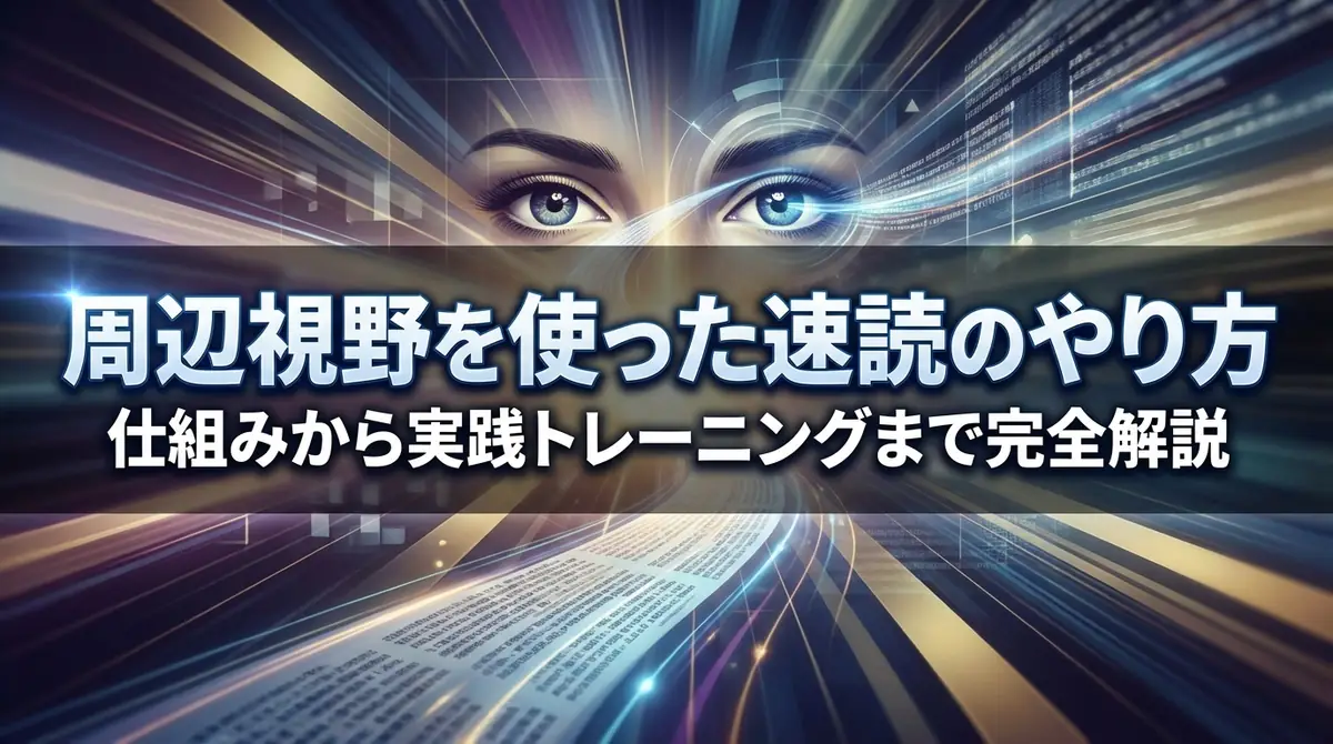 周辺視野を使った速読のやり方｜仕組みから実践トレーニングまで完全解説