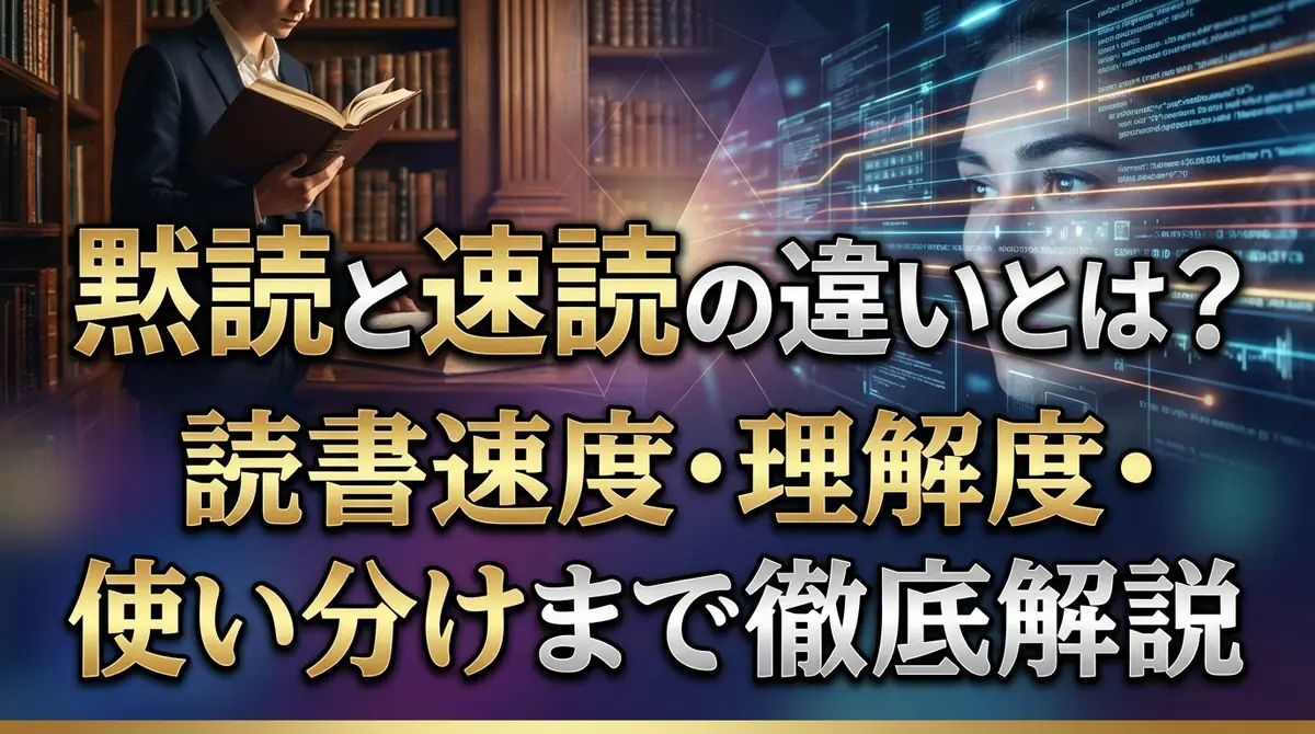 黙読と速読の違いとは？読書速度・理解度・使い分けまで徹底解説