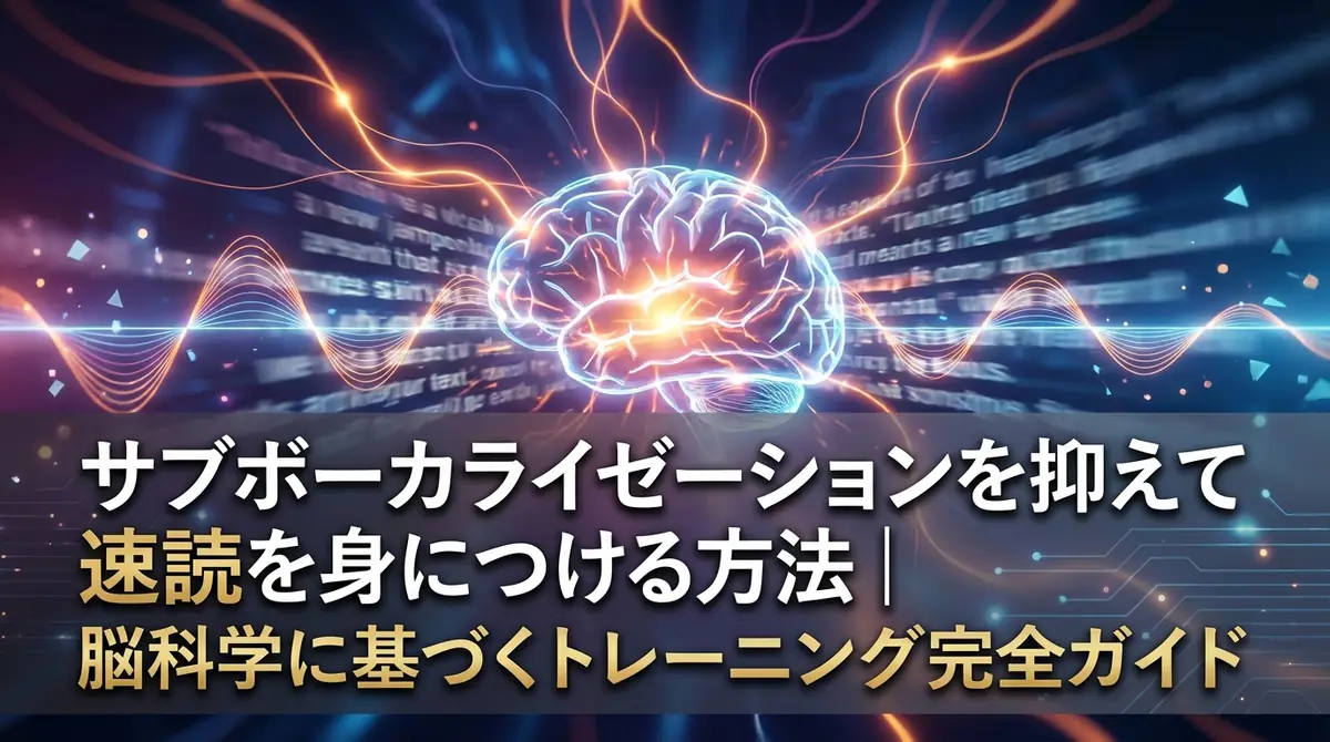 サブボーカライゼーションを抑えて速読を身につける方法｜脳科学に基づくトレーニング完全ガイド